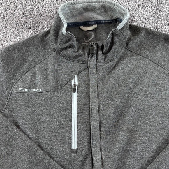 Zero Restriction Golf Jacket Mens L Gray 1/2 Zip Performance *Company Logo* - Picture 2 of 7